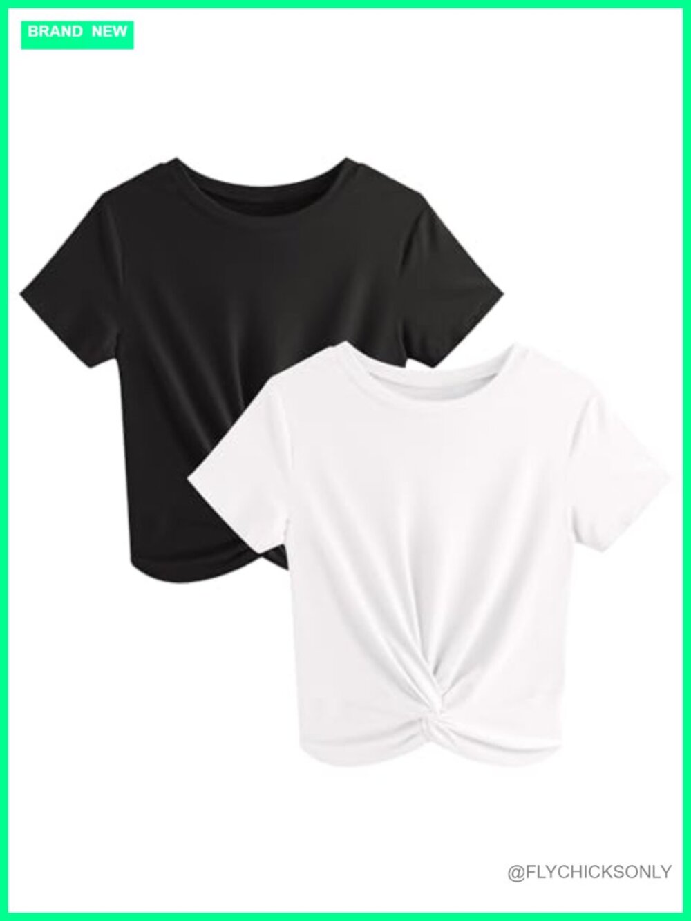 Women's Twist Front Crop Top Short Sleeve Crew Neck T-Shirt Tee